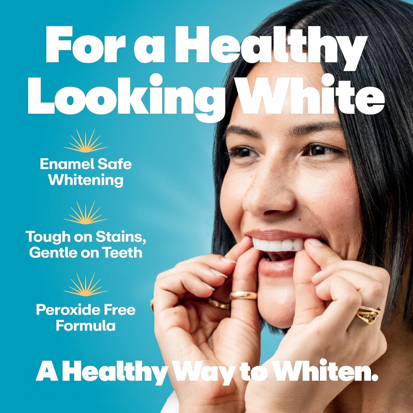 Whitening Starter Set – Peroxide Free - Enamel Safe for Whiter Teeth – Includes 7 Whitening Treatments & 2 Pack Whitening Toothpaste, Fluoride Free & Dentist Formulated