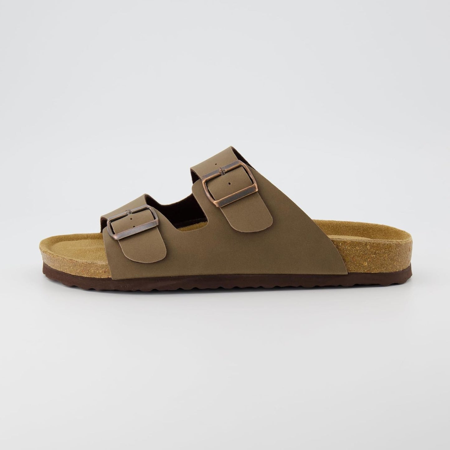Lane Cork Footbed Mens Sandals, Adjustable Buckle Comfort Slides for Men, Genuine Leather Insole Summer Sandals Men Footwear