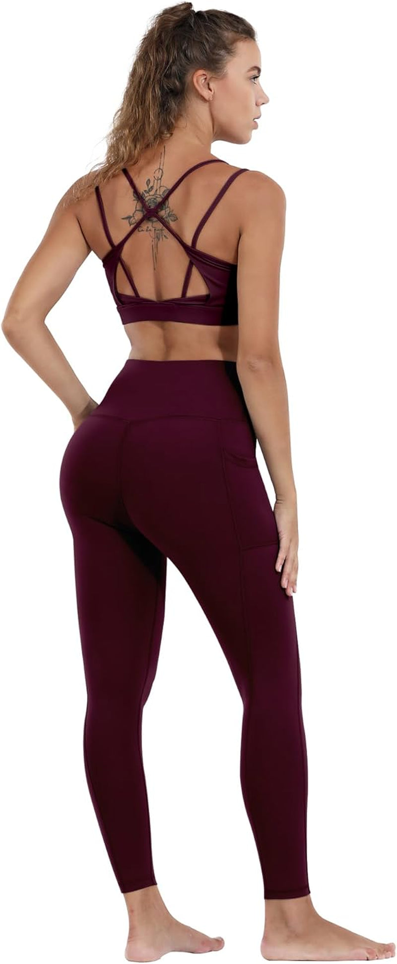 Leggings with Pockets for Women, High Waisted Tummy Control Workout Yoga Pants
