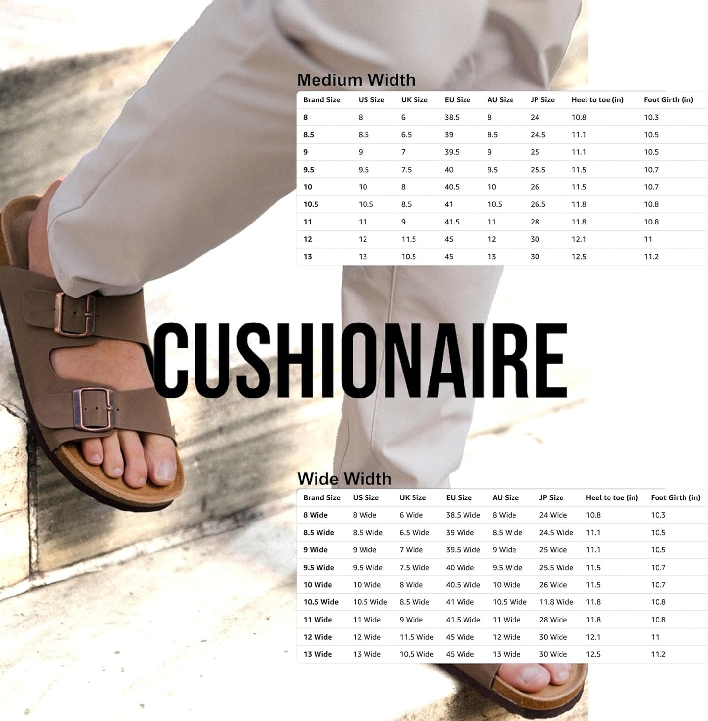 Lane Cork Footbed Mens Sandals, Adjustable Buckle Comfort Slides for Men, Genuine Leather Insole Summer Sandals Men Footwear