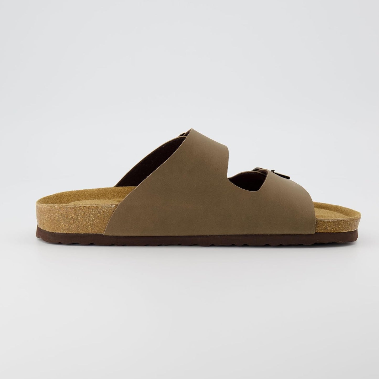 Lane Cork Footbed Mens Sandals, Adjustable Buckle Comfort Slides for Men, Genuine Leather Insole Summer Sandals Men Footwear