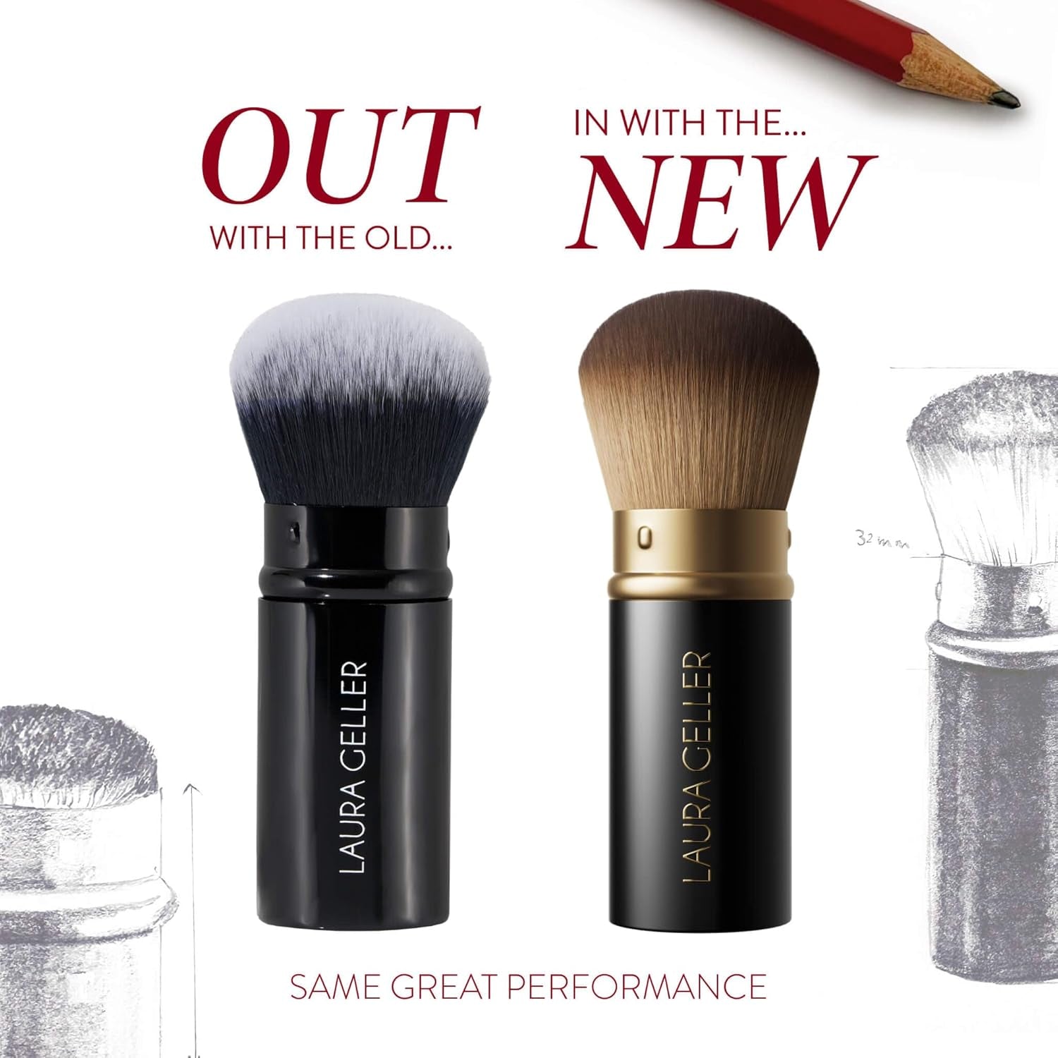 Retractable Airbrush Kabuki Brush for All Face Makeup & Foundation for Liquid, Cream and Powder Face Makeup with Aluminum Handle