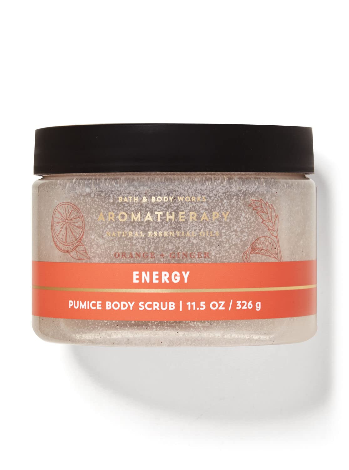 Aromatherapy ENERGY ORANGE + GINGER Pumice Body Scrub - Lot of 2 - Full Size
