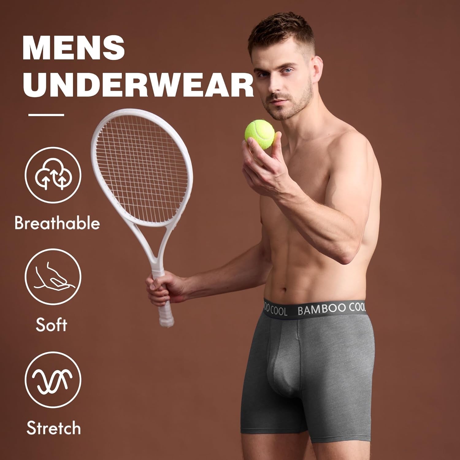 Men'S Ultra Comfortsoft Underwear, Moisture Wicking & Breathable No Ride up Boxer Briefs with Fly, Multipack