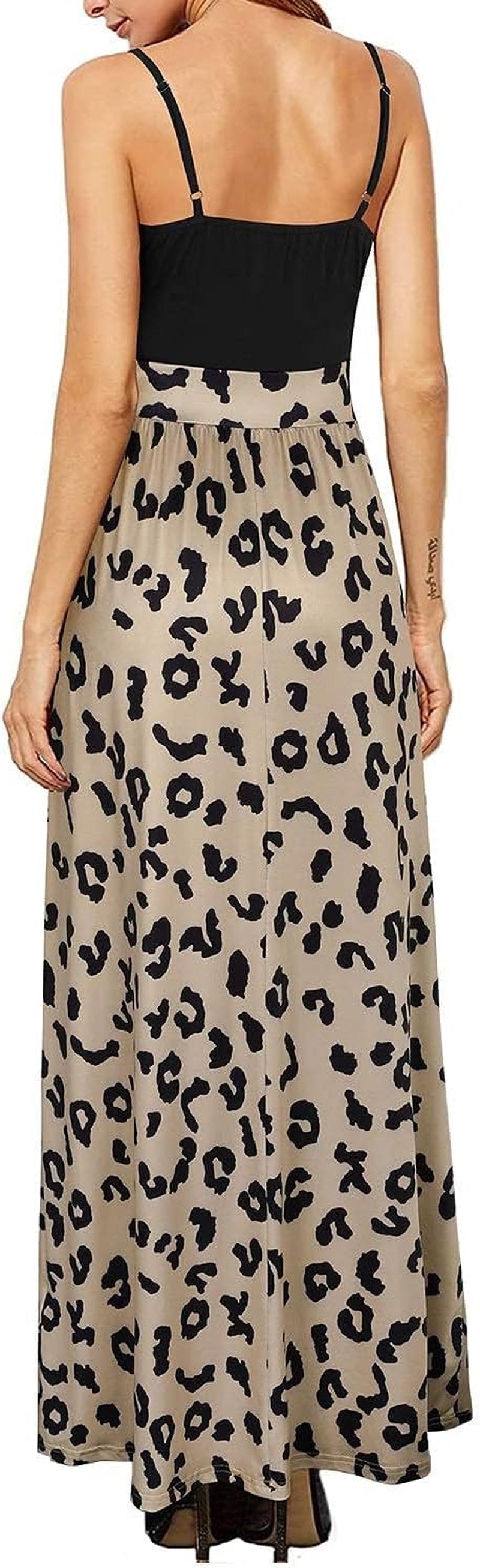 Women Summer 2025 Maxi Dress Vacation Floral Spaghetti Strap Spring Casual Boho Split Beach Long Flowy Sundress
