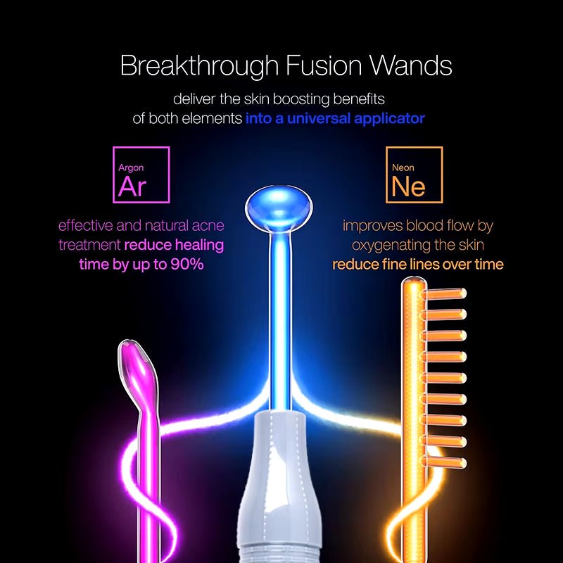 Apparatus High Frequency Facial Machine for Hair Face anti Aging Therapy Acne Tool Fusion Neon+Argon Wands Skin Beauty