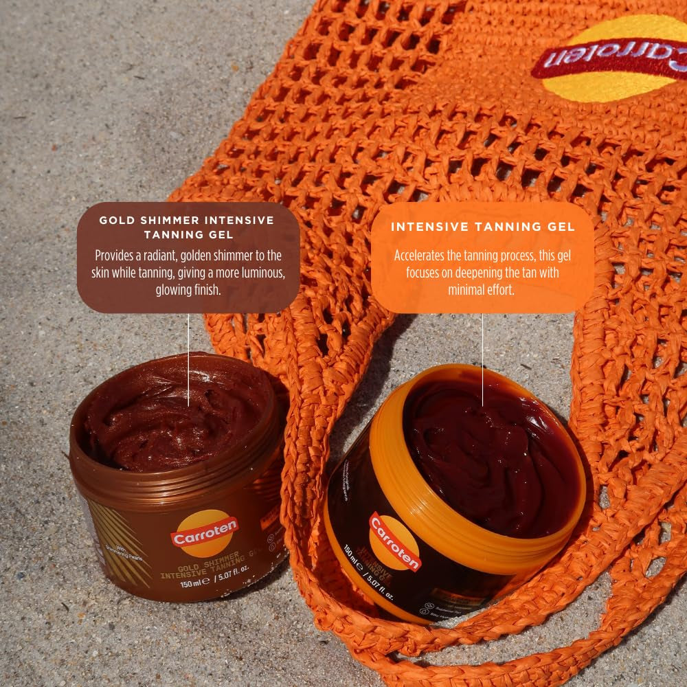 Intensive Tanning Gel | Browning Tan Accelerator | Non-Greasy, Water-Resistant with Carrot and Coconut Oil | Vitamin a & E for Moisture & Hydration | Made in Greece | 5 Fl Oz