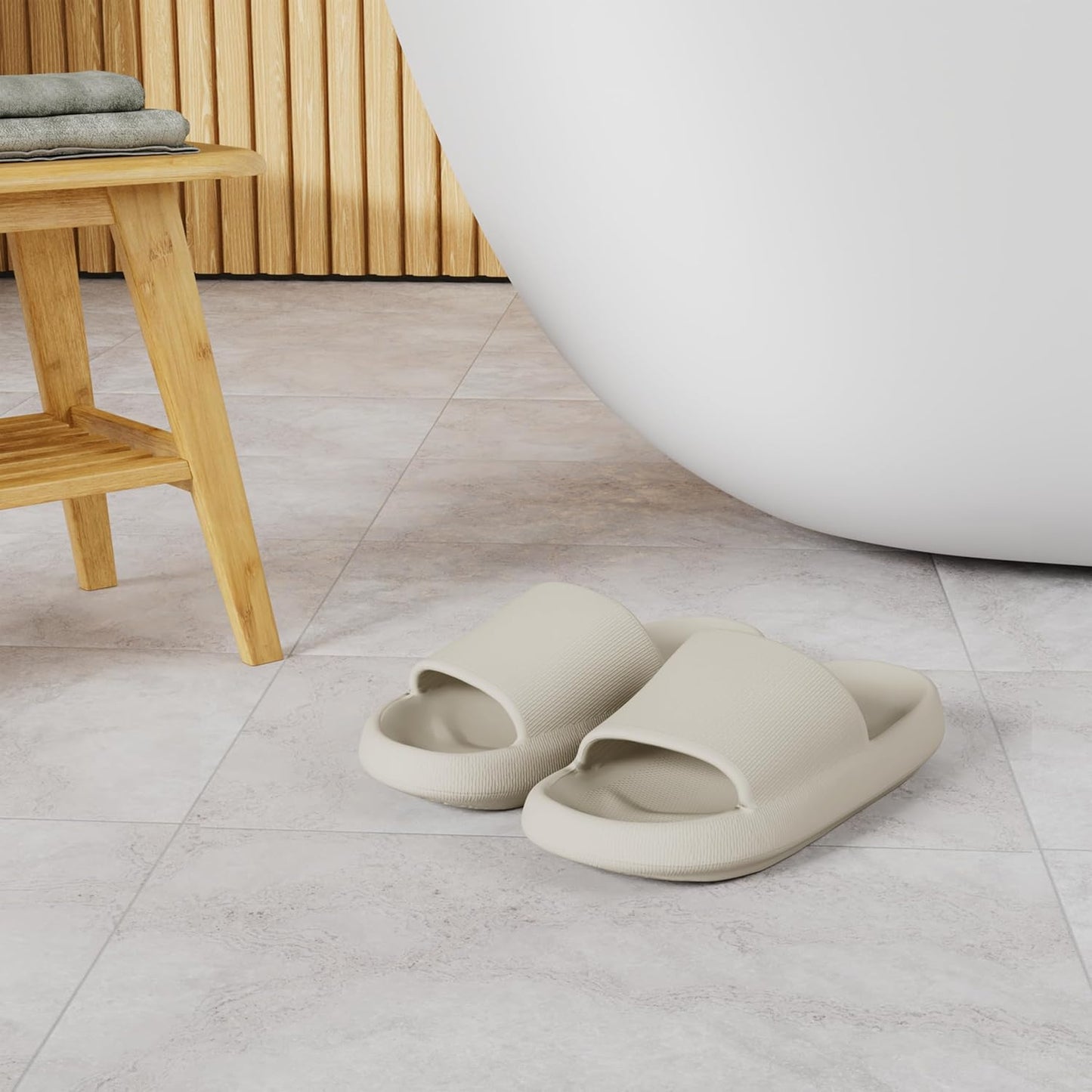Pillow Slippers for Women and Men Non Slip Quick Drying Shower Slides Bathroom Sandals | Ultra Cushion | Thick Sole