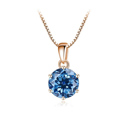 Butterflykiss 6.5mm 1.0 Carat D Moissanite Necklaces Rose Gold Plated Pendant Original Real S925 Silver Chain Jewelry For Women
