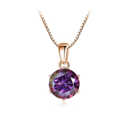 Butterflykiss 6.5mm 1.0 Carat D Moissanite Necklaces Rose Gold Plated Pendant Original Real S925 Silver Chain Jewelry For Women
