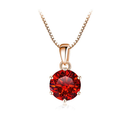 Butterflykiss 6.5mm 1.0 Carat D Moissanite Necklaces Rose Gold Plated Pendant Original Real S925 Silver Chain Jewelry For Women