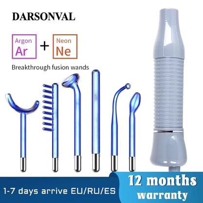 Apparatus High Frequency Facial Machine for Hair Face anti Aging Therapy Acne Tool Fusion Neon+Argon Wands Skin Beauty