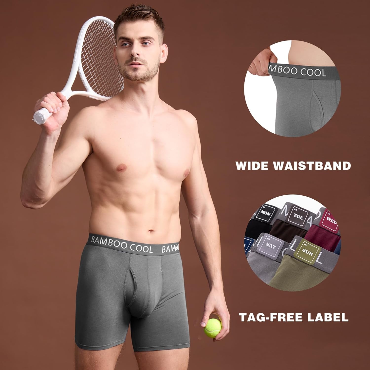 Men'S Ultra Comfortsoft Underwear, Moisture Wicking & Breathable No Ride up Boxer Briefs with Fly, Multipack