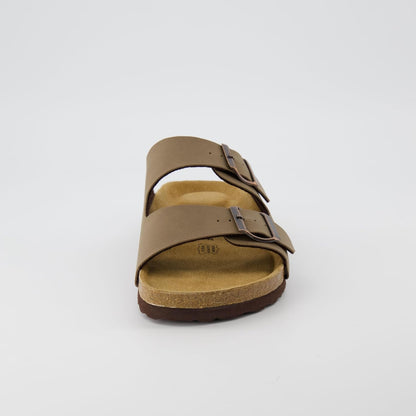 Lane Cork Footbed Mens Sandals, Adjustable Buckle Comfort Slides for Men, Genuine Leather Insole Summer Sandals Men Footwear