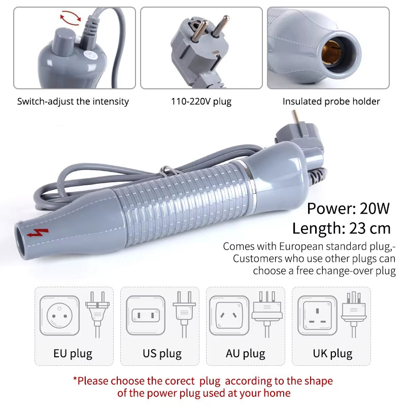 Apparatus High Frequency Facial Machine for Hair Face anti Aging Therapy Acne Tool Fusion Neon+Argon Wands Skin Beauty